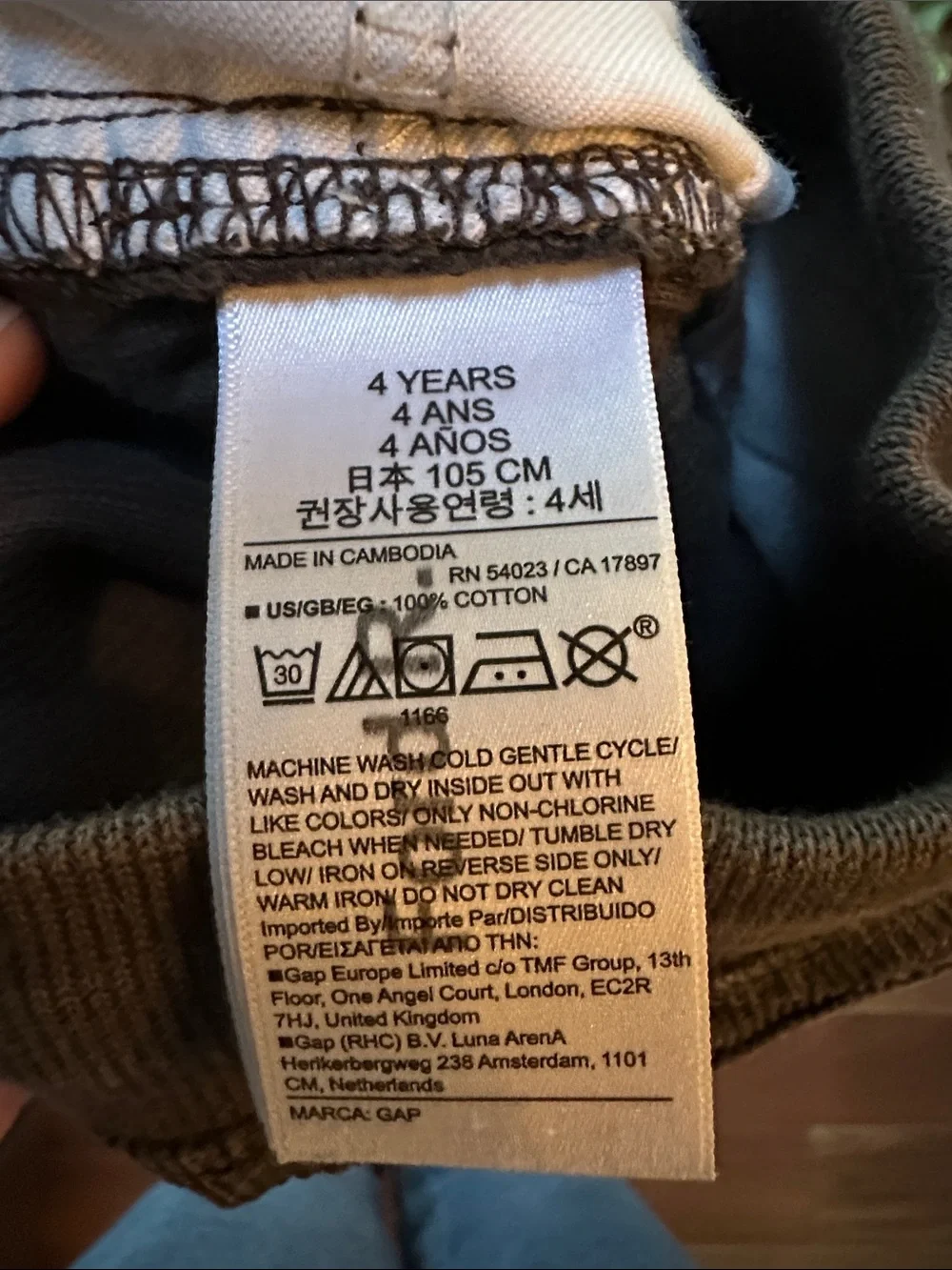 GAP Kids 90s Straight Corduroy Pull-On Pants in Dark Brown and Light Tan 4T